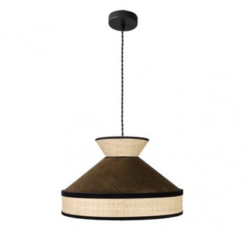 FABRILAMP Colgante MARRON con ribete en negro modelo Fabrizio