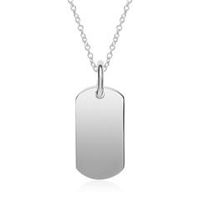 cadena con placa de identificacion de plata 925