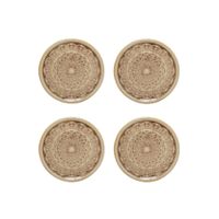 lote de 4 portavelas de ceramica beige d11