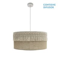 fabrilamp lampara colgante rustica con pantalla acabado beige ekaterina