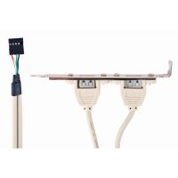 bracket usb 20 gembird conexion doble a placa base gris metalico 025m
