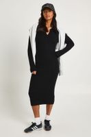 vestido petite midi de punto y canale con cuello negro