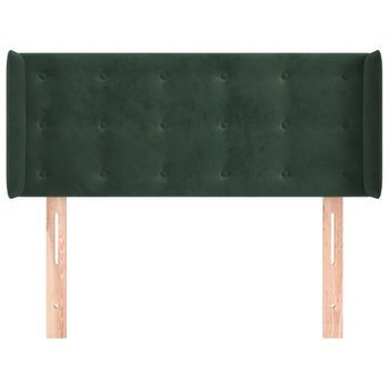 Cabecero Cama Mueble De Dormitorio De Terciopelo Verde Oscuro 93 X 16 X 78/88 Cm Verde M02_0008639