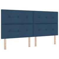 cabecero led con tiras led con cabecera manual azul 200 cm tela vidaxl