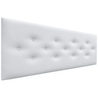 dhome cabecero de polipiel con 3 hileras intercaladas de botones cabezal tapizado cama lujo blanco 135cm