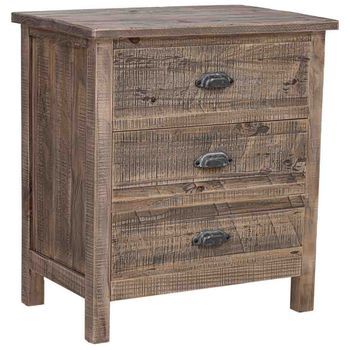 Mesita De Noche De Madera Marrón 62.5x40x68.5h Cm