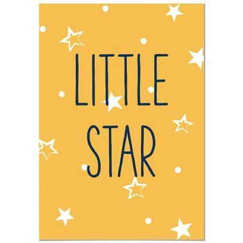 Panorama Cuadro De Aluminio Infantiles Para Habitación Frase Little Star 70x100 Cm