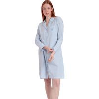 admas vestido camison de manga larga stripes home para mujer