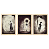 burton style animal illustrations and posters inspired by burtons dark and goth art interior design and decoration sets collection 14 nacnic