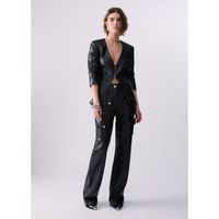 liu jo chaqueta blazer slim fit en tejido revestido para mujer