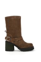 botines de ante con tira en el tobillo mink 37