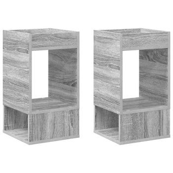2 Piezas Mesa Auxiliar | Mesa De Apoyo Gris Sonoma 30 X 30 X 56 Cm