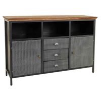 aparador de metal y madera negro 1215x36x825
