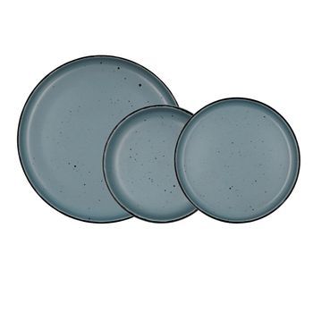 Vajilla Cerámica 12 Piezas -4 Personas Quid Marina - Azul Apto Microondas