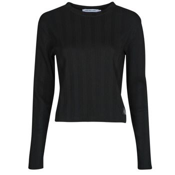 Calvin Klein Jeans Camiseta manga larga BADGE RIB BABY TEE LONG SLEEVE para mujer