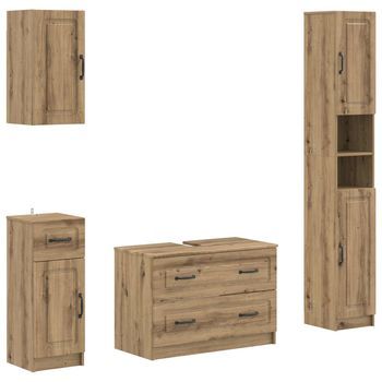 Juego De Armarios De Baño De 4 Piezas Utrecht Roble Artisan Vidaxl