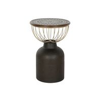 mesita auxiliar abeto metal 435x435x635 negro