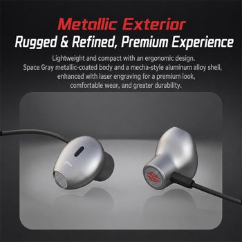 Auriculares con cable Nubia Redmagic Magic Sound, diseño semi-intraauricular, ideales para deportes electrónicos y juegos, con control de cable mediante tres botones, estéreo universal para