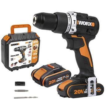 Taladro Percutor Bl 20v 2bat 2.0ah- Worx 2bat 2.0ah