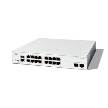 Switch gestionado Cisco C1300-16T-2G 16 puertos Gigabit 2 SFP L2/L3 Metal Carcasa Blanca