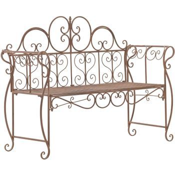 Banco De Jardin Minna Metal Marrón Antiguo 46x128x94 Cm Clp
