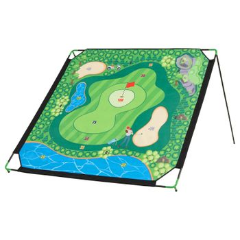 Costway Juego de Golf para Niños 3+ con Ajuste 7 Niveles Robusta Estructura de Hierro Bolsa de Almacenaje 255 x 181 x 125 cm Multicolor