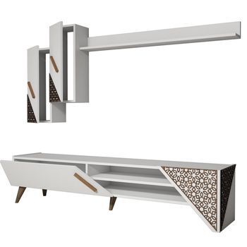 Mueble Tv Con Estante Berilo Blanco