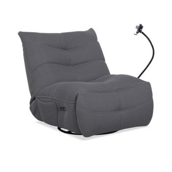 Sillón gamer Dami Relax eléctrico tejido 3D balancín brazo móvil bolsillo lateral Gris