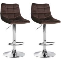 juego de 2 taburetes de bar jerry en terciopelo marron 465x43x87 cm clp