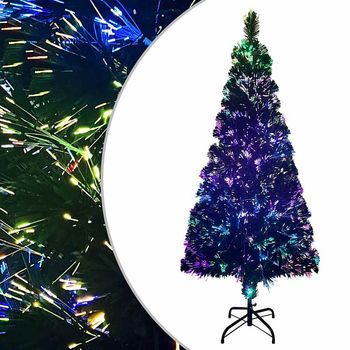 Árbol De Navidad Artificial Y Soporte Verde Fibra Óptica 180 Cm Vidaxl