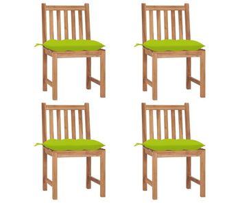 Sillas de jardin 4 unidades madera maciza de teca con cojines