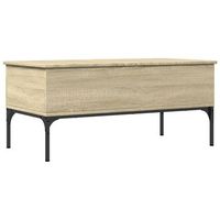 mesa de centro madera ingenieria metal roble sonoma 100x50x45cm vidaxl
