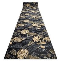 alfombra de pasillo con refuerzo de goma monstera hojas oro 80 cm 80x650 cm