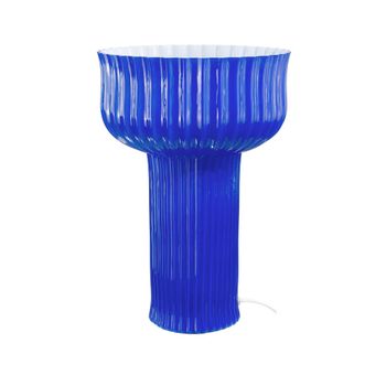 Lámpara de mesa de vidrio azul