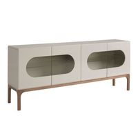 aparador madera gris y nogal con iluminacion interior angel cerda 3241 180x41x75