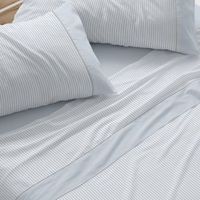 juego de sabanas 100 algodon extrasuave diseno rayas azul 200 x 190200 cm - azul - burrito blanco