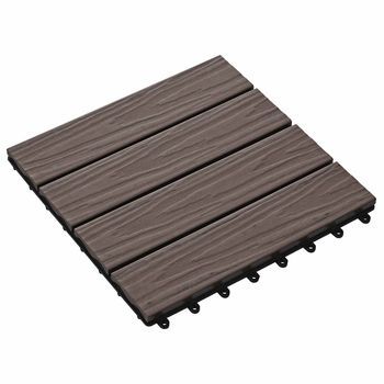 Tile De Decking Diseño 3d 11 Uds. Marrón Oscuro 30 X 30 Cm Wpc Vidaxl