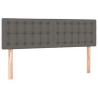 cabecero cama mueble de dormitorio con led cuero sintetico 144 x 5 x 7888 cm gris m020000324