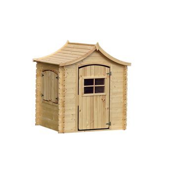 Casa De Madera Para Niños Exterior Con Suelo - Casita De Campo Para Niños L112xl146xa152 Cm/ 1,1m2 Casa De Juguete De Exteriores - Casa Jardin Niños Madera Timbela M550