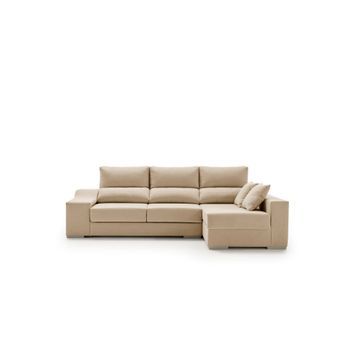Sofa Chaiselongue Con Pufs Y Arcón Amatista 225 Beige Derecha
