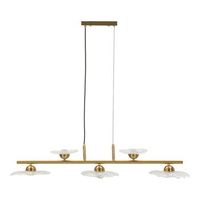 lampara de arana de metal con decoraciones de vidrio transparente cm 100x24x18