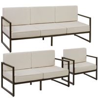 conjunto de salon de jardin comosa para 6 personas acolchado xxl tectake