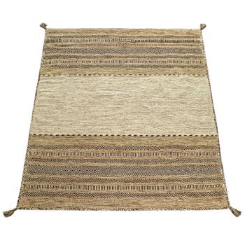 Alfombra tejida a mano Kilian beige 80x150 cm