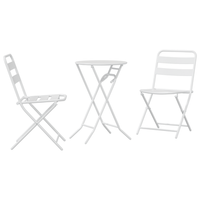 juego de bistro plegable de 3 uds blanco de acero cfw344941