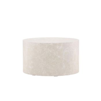 Mesa baja redonda efecto mármol ø80cm - beige