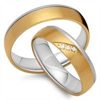 alianzas 18 quilates oro amarillo-blanco 3 diamantes