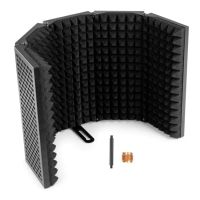 cabina acustica portatil sedna para estudio con patas integradas y adaptador de rosca color negro