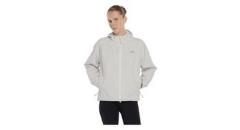 Chaqueta impermeable new balance rc waterproof gris para mujer