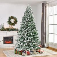 arbol de navidad grande de metal plastico homcom 140x140x225 cm-verde