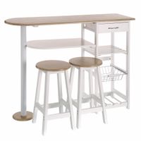 mesa bar de madera blanca